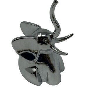 Umbra Chrome Elephant Ring Holder Figurine Jewelry Organizer Trunk Up